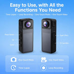 Videocamera indossabile WiFi 4K con obiettivo girevole