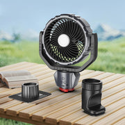 Ventilatore oscillante da esterno F8105 con luce LED, telecomando e ricaricabile, portatile., F8105