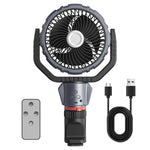 Ventilatore oscillante da esterno portatile con luce LED