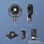 Ventilatore oscillante da esterno portatile con luce LED