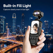 Videocamera portatile per vlog con obiettivo motorizzato girevole a 270 gradi, schermo da 2 pollici, videoregistratore tascabile, WiFi, action cam sportiva., DV07-4K
