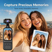 Videocamera portatile per vlog con obiettivo motorizzato girevole a 270 gradi, schermo da 2 pollici, videoregistratore tascabile, WiFi, action cam sportiva., DV07-4K