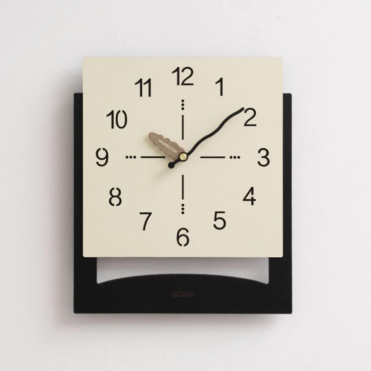 wozoom Orologio da parete minimalista per la casa Sfondo Orologio decorativo da parete, Cream White Standard, Cream White Swing, Pearl White Swing