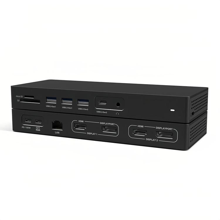 Dock di espansione Gigabit Dual HDMI/DP di Blueendless con cavo splitter USB 3.2 per triplo display, 14 in 1