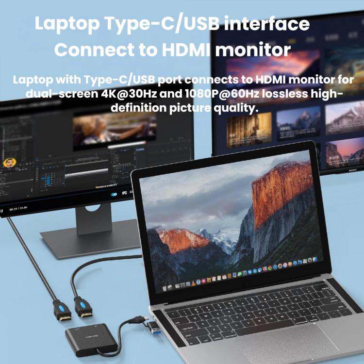 Docking station Blueendless Type-C con doppio HDMI 4K