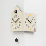 wozoom Orologio da parete angolare moderno a doppia faccia, silenzioso, a forma di casa, decorativo, Cream White Medium, Cream White Large, Yellow Medium, Yellow Large, White Medium, White Large