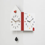 wozoom Orologio da parete angolare moderno a doppia faccia, silenzioso, a forma di casa, decorativo, Cream White Medium, Cream White Large, Yellow Medium, Yellow Large, White Medium, White Large