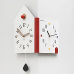 wozoom Orologio da parete angolare moderno a doppia faccia, silenzioso, a forma di casa, decorativo, Cream White Medium, Cream White Large, Yellow Medium, Yellow Large, White Medium, White Large
