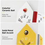wozoom Orologio da parete angolare moderno a doppia faccia, silenzioso, a forma di casa, decorativo, Cream White Medium, Cream White Large, Yellow Medium, Yellow Large, White Medium, White Large