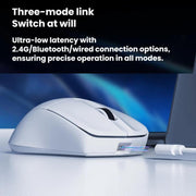 Mouse wireless FURYCUBE con tripla modalità Bluetooth 2.4G per gaming e ufficio.
