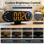 Sveglia digitale a specchio RGB con luce notturna a LED, visualizzazione della temperatura e del giorno della settimana.