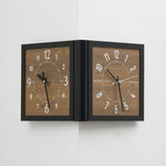 Orologio da parete angolare a doppia faccia wozoom per soggiorno, vintage, in legno, al quarzo, Brown Medium, Brown Large, White Medium, White Large