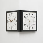 Orologio da parete angolare a doppia faccia wozoom per soggiorno, vintage, in legno, al quarzo, Brown Medium, Brown Large, White Medium, White Large