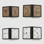 Orologio da parete angolare a doppia faccia wozoom per soggiorno, vintage, in legno, al quarzo, Brown Medium, Brown Large, White Medium, White Large