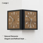 Orologio da parete angolare a doppia faccia wozoom per soggiorno, vintage, in legno, al quarzo, Brown Medium, Brown Large, White Medium, White Large