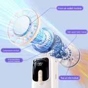 Ventilatore portatile Y29 con compressore di ghiaccio, display digitale e 199 velocità, ideale per esterni.