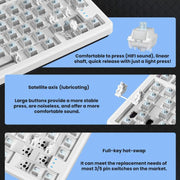 Tastiera meccanica da ufficio/gaming FURYCUBE a 80 tasti con illuminazione RGB., White Green Yellow Wired, Thai White Green Yellow Wired, Space Gray Tri-mode Wired + 2.4GHz Wireless + Bluetooth, Thai Space Gray Tri-mode Wired + 2.4GHz Wireless + Blueto...