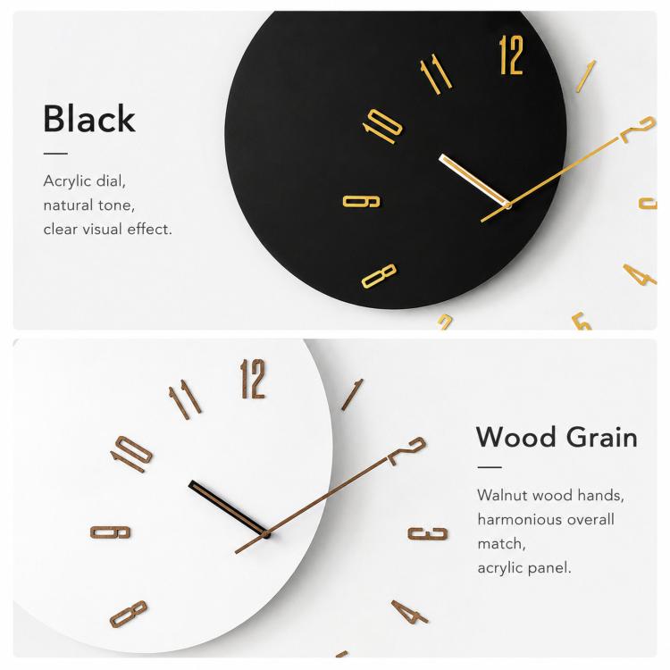 Orologio da soggiorno moderno minimalista in legno silenzioso Wozoom