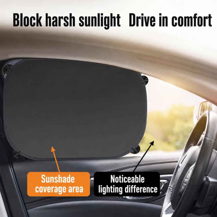 Parasole per auto color argento titanio per l'estate, con ventosa, per finestrini., Titanium Silver Car Sunshade