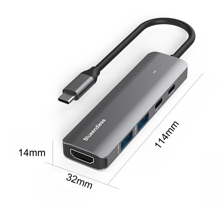 Blueendless Convertitore Dock Type-C 5 in 1 HDMI 4K 60Hz