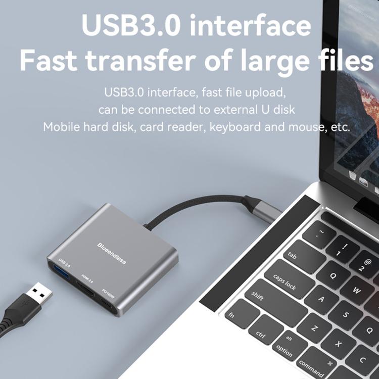 Blueendless Docking Station 3 in 1 Type-C HDMI 4K 60Hz