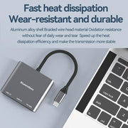 Blueendless 3 in 1 Docking station da Type-C a HDMI 4K/60Hz per laptop, convertitore USB 3.0, 3 in 1