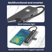 Docking station Blueendless Type-C con convertitore HDMI 4K ad alta definizione e Gigabit Ethernet., 6 in 1