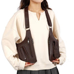 Borsa a tracolla sottoascella in pelle PU, imbracatura antifurto per il petto con cinghie regolabili, gilet multiuso Techwear.