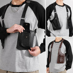 Borsa a tracolla sottoascella in pelle PU, imbracatura antifurto per il petto con cinghie regolabili, gilet multiuso Techwear.