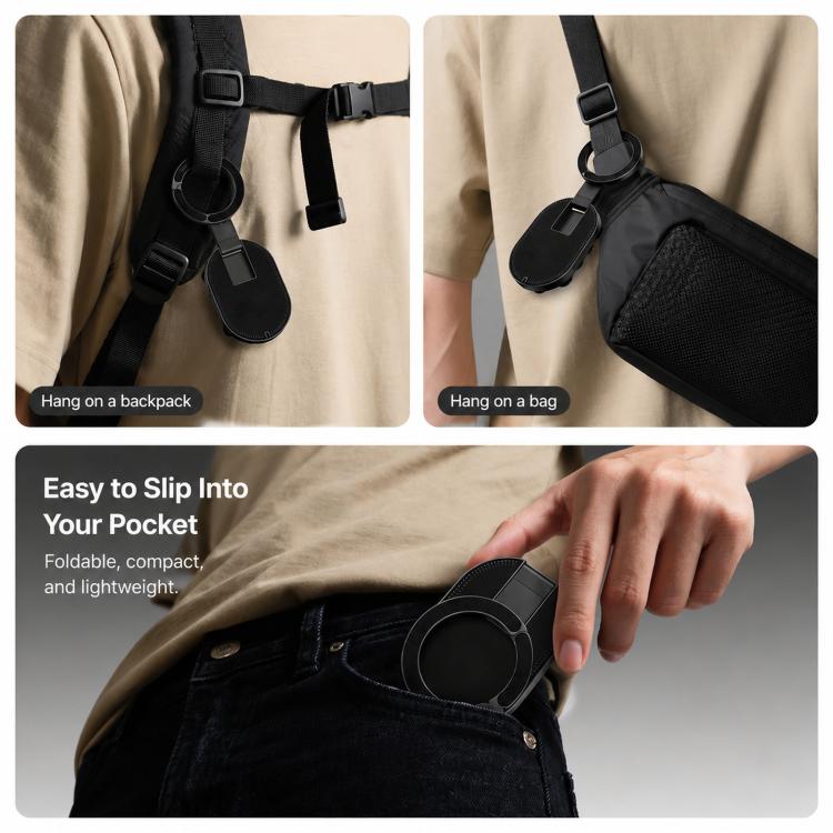 Supporto per telefono 3 in 1 con ventosa magnetica, girevole a 360 gradi, pieghevole, per specchio da doccia, palestra e con gancio a clip., 3-in-1 Black