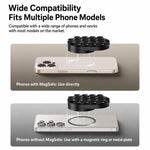 Supporto per telefono 3 in 1 con ventosa magnetica, girevole a 360 gradi, pieghevole, per specchio da doccia, palestra e con gancio a clip., 3-in-1 Black