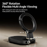 Supporto per telefono 3 in 1 con ventosa magnetica, girevole a 360 gradi, pieghevole, per specchio da doccia, palestra e con gancio a clip., 3-in-1 Black