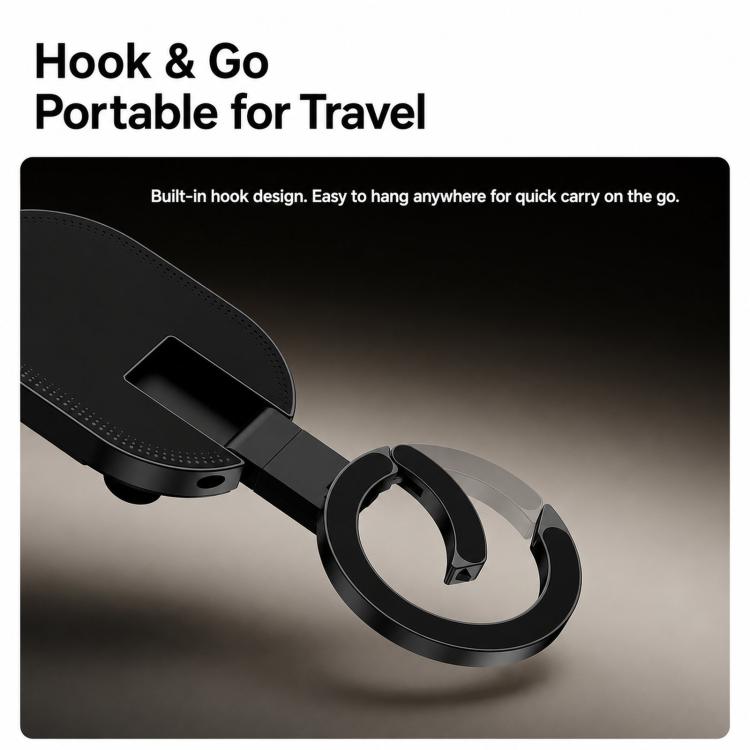 Supporto per telefono 3 in 1 con ventosa magnetica, girevole a 360 gradi, pieghevole, per specchio da doccia, palestra e con gancio a clip., 3-in-1 Black