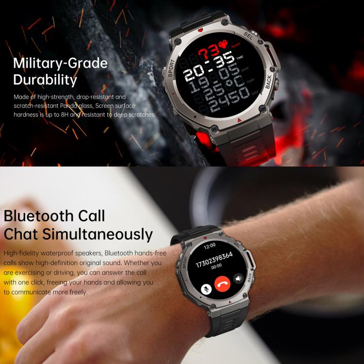 Smartwatch DM58 con schermo AMOLED da 1,43 pollici, GPS, impermeabile fino a 5 ATM e ideale per lo sport.