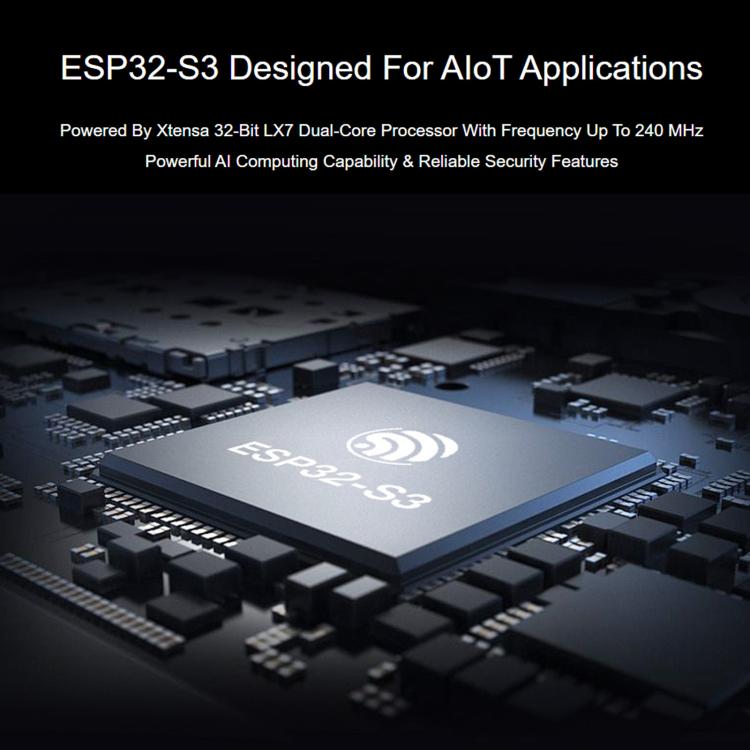 Scheda di sviluppo Waveshare ESP32-S3 1U-N16R8 con microcontrollore, Wi-Fi a 2,4 GHz e processore dual core a 240 MHz., Without Header, With Pre-soldered Headers