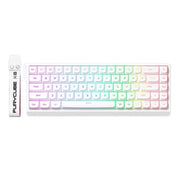 FURYCUBE 68-key RGB Mechanical Gaming Keyboard with Portable Ribbon, White Wired, White Wired + 2.4G + Bluetooth, White Green Pink Wired, White Green Pink Wired + 2.4G + Bluetooth, Thai White Wired, Thai Front Engraving Polar Day Wired                 ...
