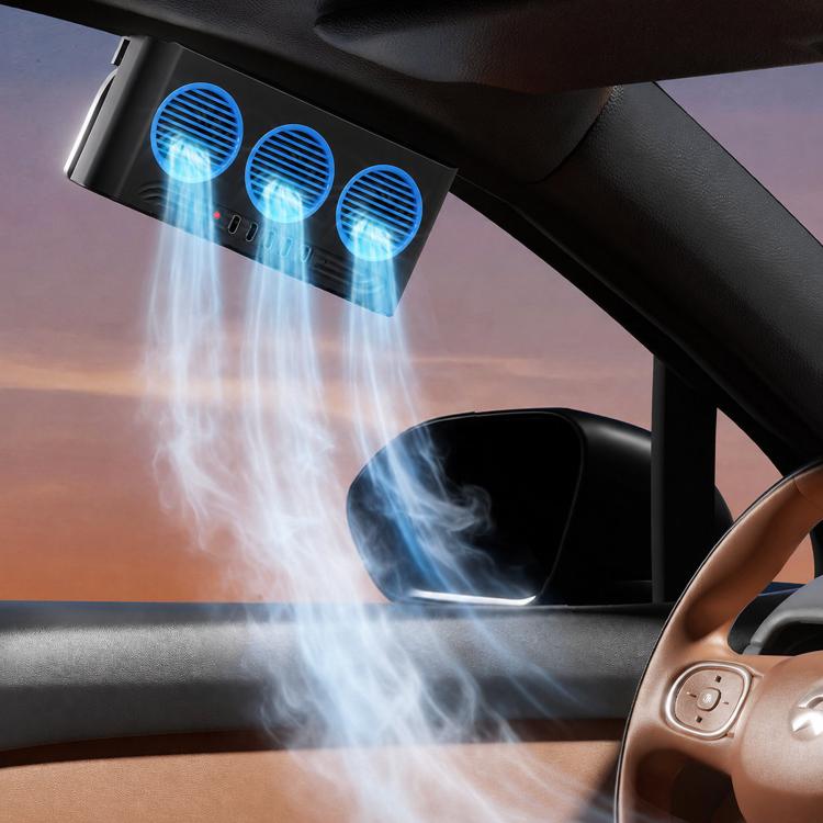 Ventilatore di scarico auto ad energia solare con luce stroboscop
