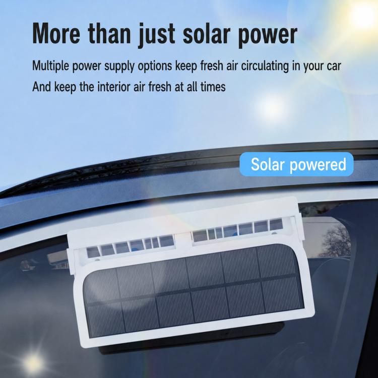 Ventilatore di scarico auto ad energia solare con luce stroboscop