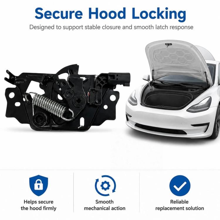 Blocco di bloccaggio del cofano per Tesla Model 3 / S / X 2017-2020 1033011-00-G, 1033011-00-G