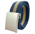 Cintura in tela arcobaleno a righe, casual, con fibbia a ribalta e apribottiglie., 120cm