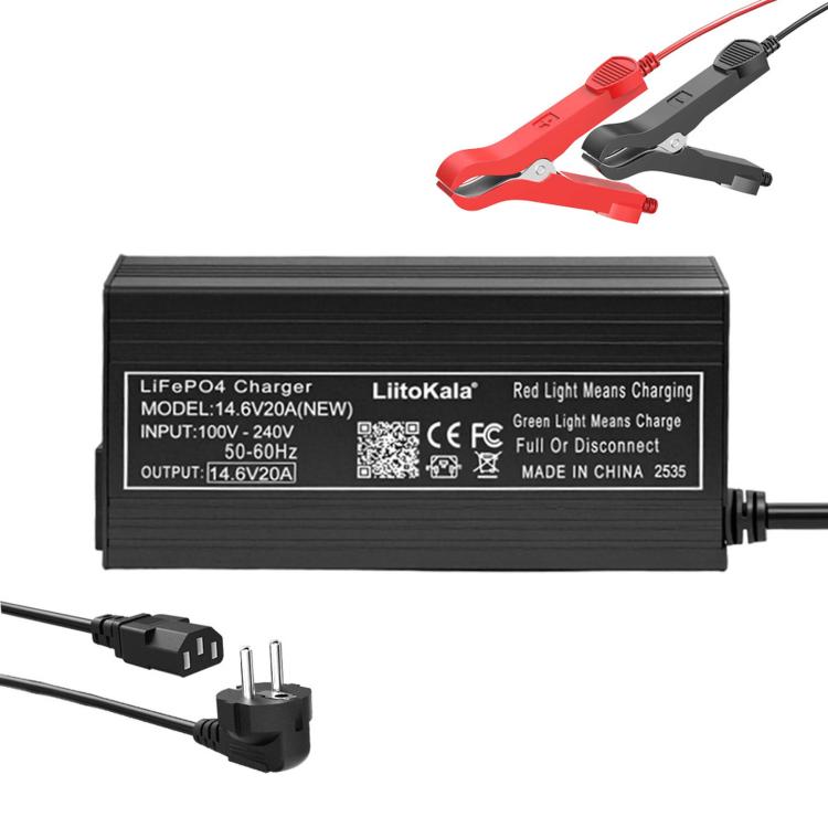 Caricabatterie Liitokala 14,6V 20A per batterie LiFePO4