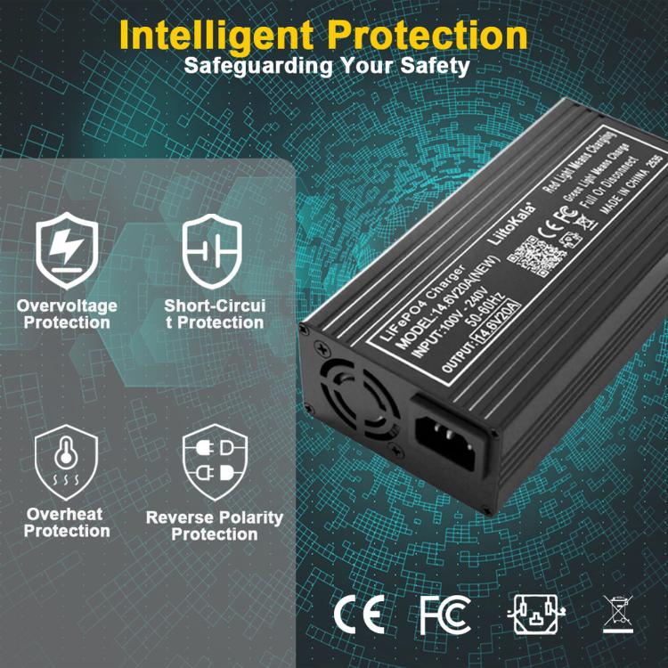 Caricabatterie Liitokala 14,6V 20A per batterie LiFePO4