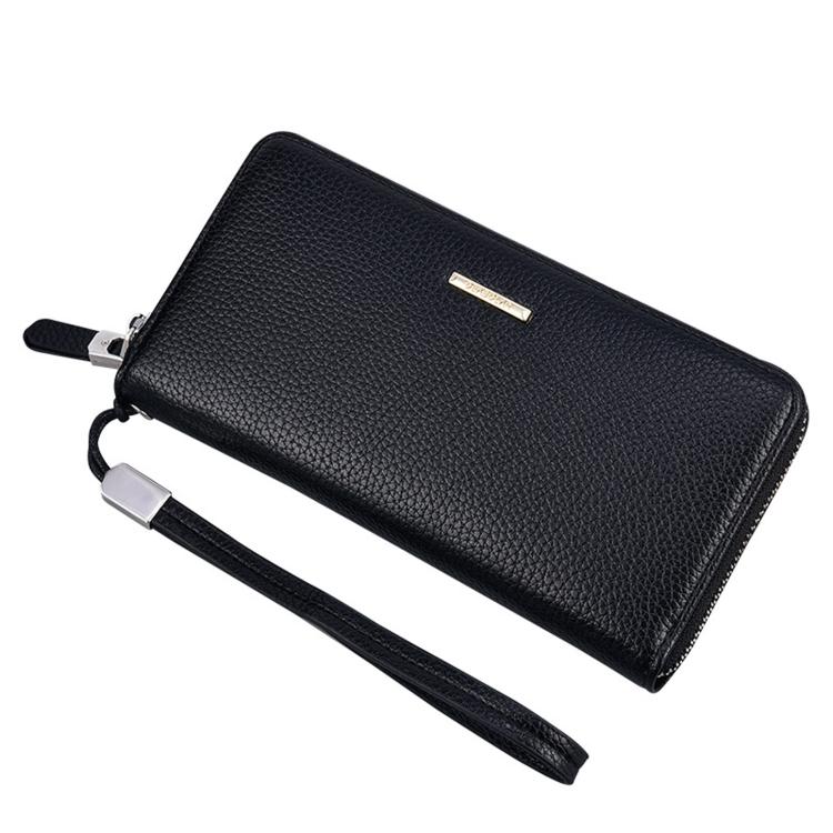 DEABOLAR Portafoglio lungo portatile da uomo, casual, con cerniera, porta banconote e marsupio