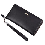 DEABOLAR Portafoglio lungo portatile da uomo, casual, con cerniera, porta banconote e marsupio