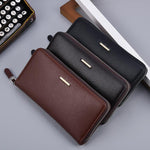 DEABOLAR Portafoglio lungo portatile da uomo, casual, con cerniera, porta banconote e marsupio