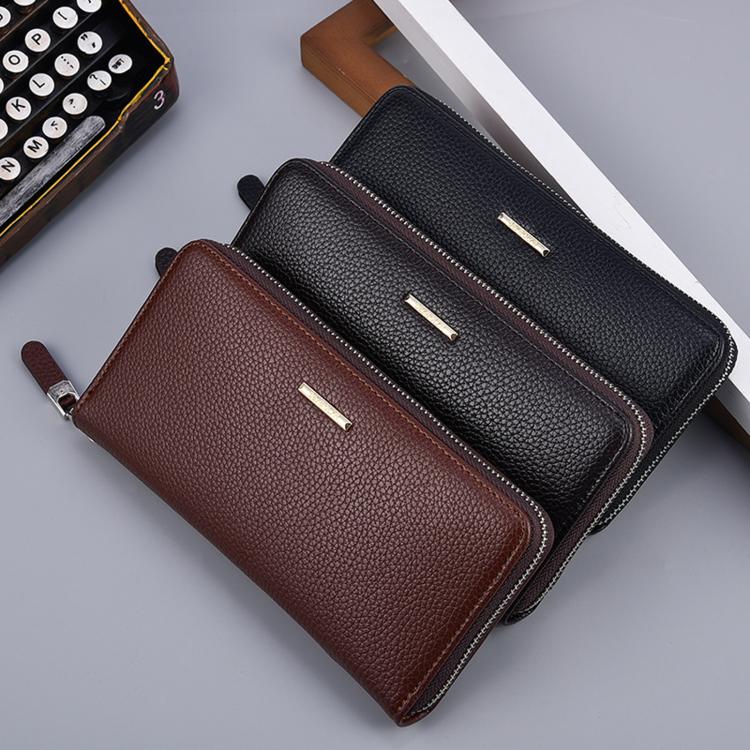 DEABOLAR Portafoglio lungo portatile da uomo, casual, con cerniera, porta banconote e marsupio