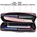 DEABOLAR Portafoglio lungo portatile da uomo, casual, con cerniera, porta banconote e marsupio