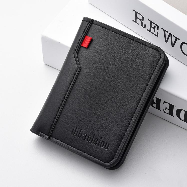 Portafoglio verticale portatile da uomo Dibaoleiou K3315 con 2 ante, grande capacità e porta carte di credito.