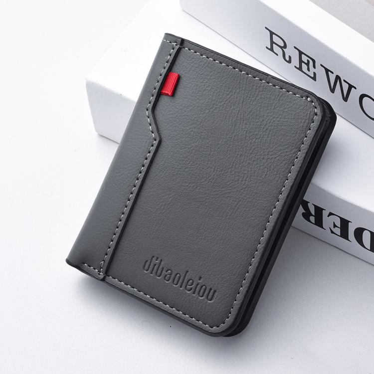 Portafoglio verticale portatile da uomo Dibaoleiou K3315 con 2 ante, grande capacità e porta carte di credito.