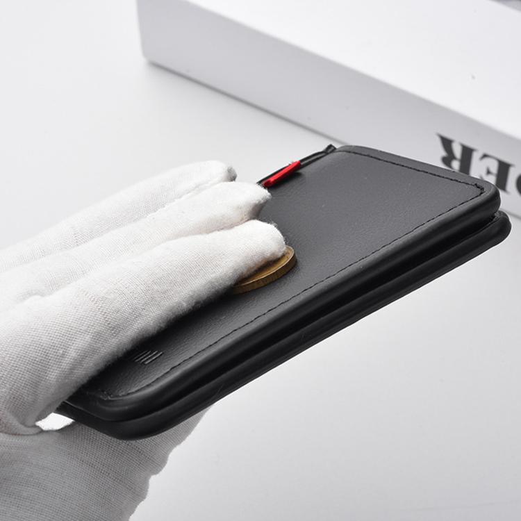 Portafoglio verticale portatile da uomo Dibaoleiou K3315 con 2 ante, grande capacità e porta carte di credito.